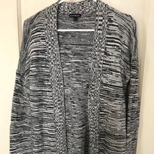 express oversized grey knit open front cardigan